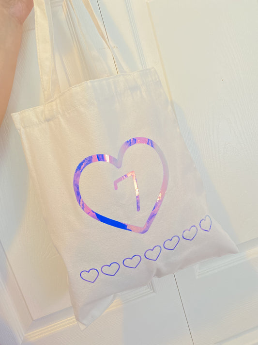 Tote bag- Heart Holographic - 7 Hearts