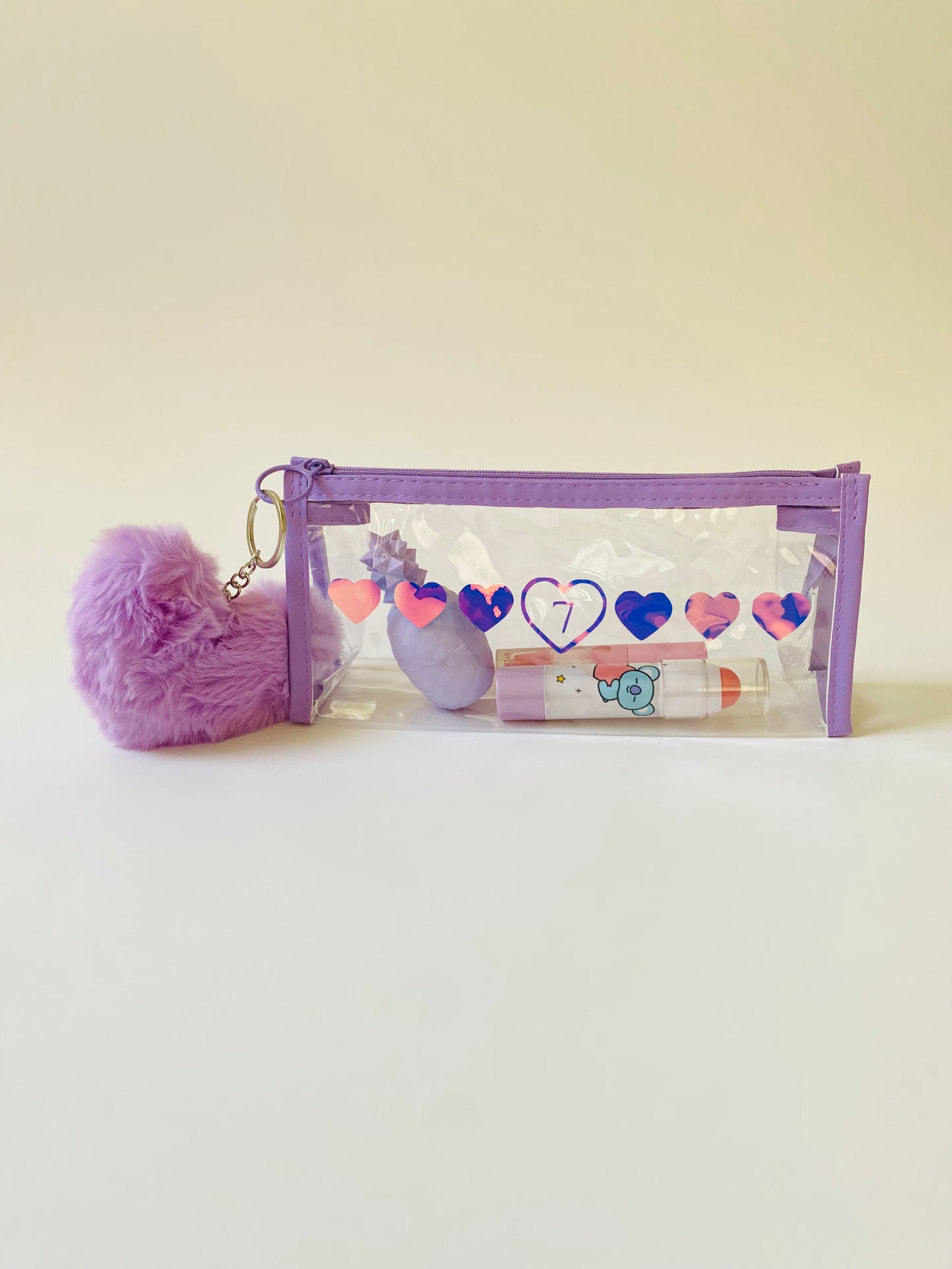 Clear cosmetic bag - 7 Hearts