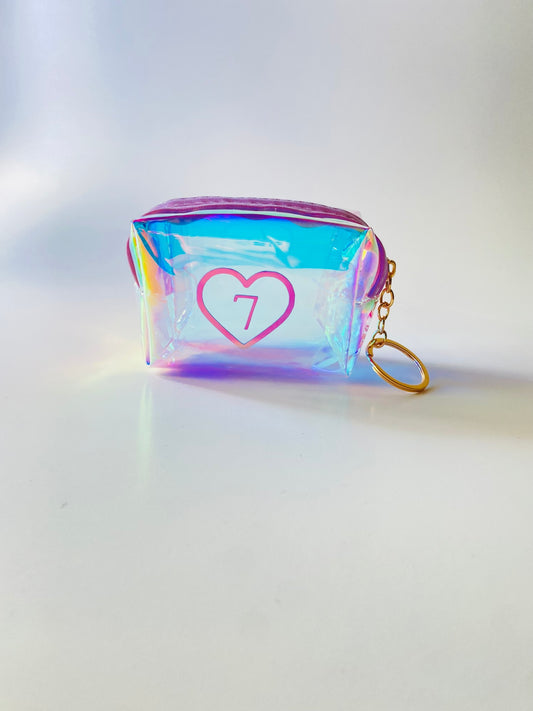 Clear holographic pouch - 7 Hearts